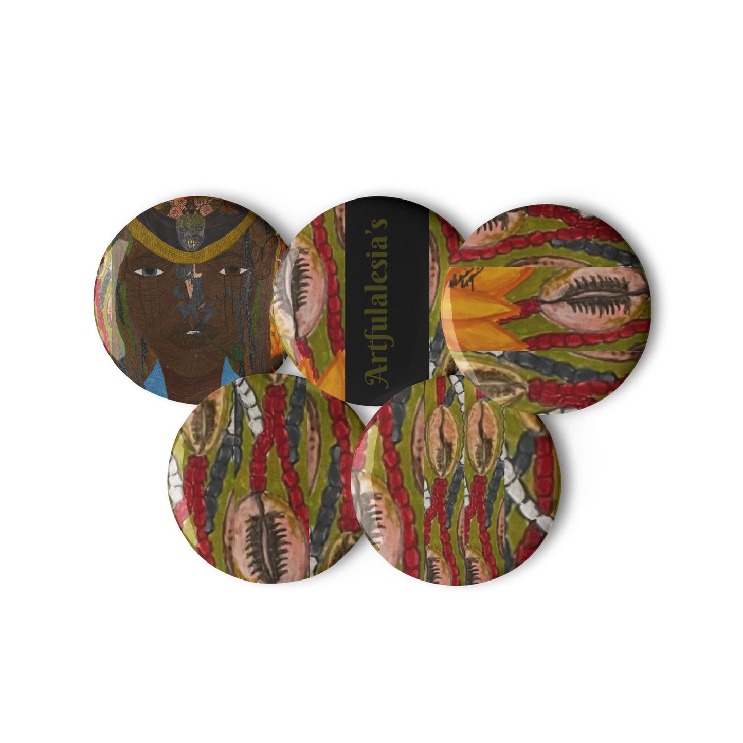 Set of pin buttons